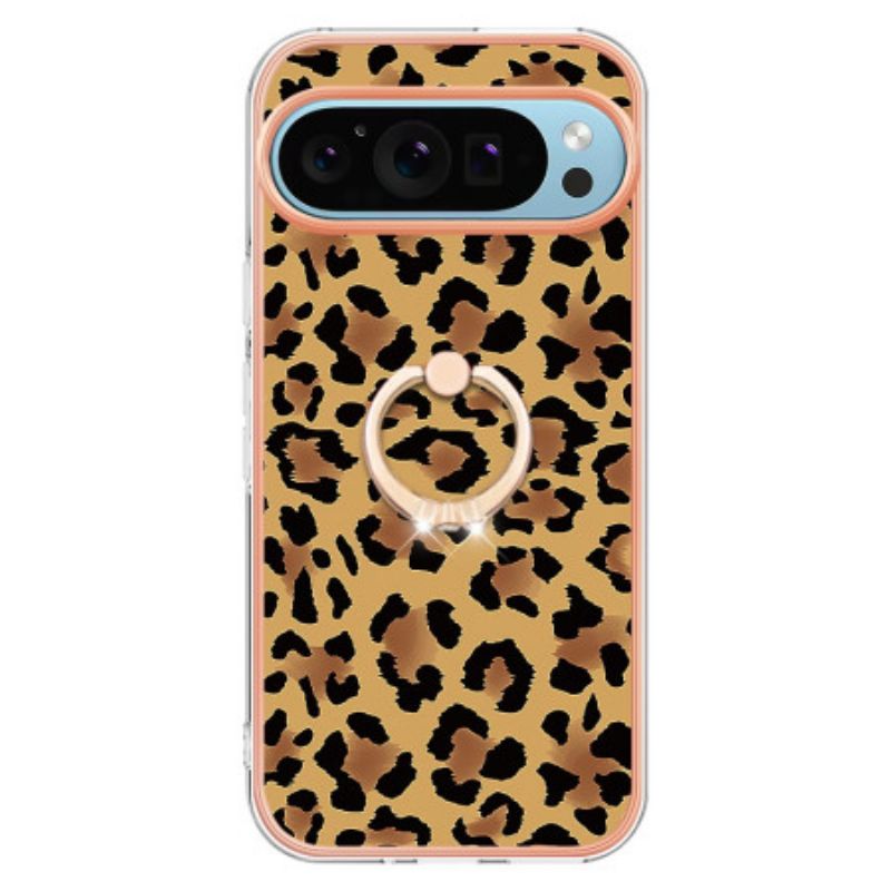 Kryt Google Pixel 9 Držák Prstenu S Leopardím Vzorem