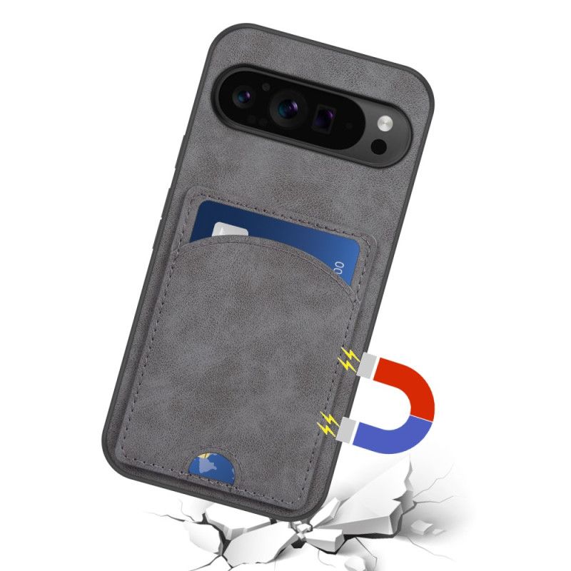 Kryt Google Pixel 9 Pro Xl Podpora Držitele Karet S Koženými Efekty