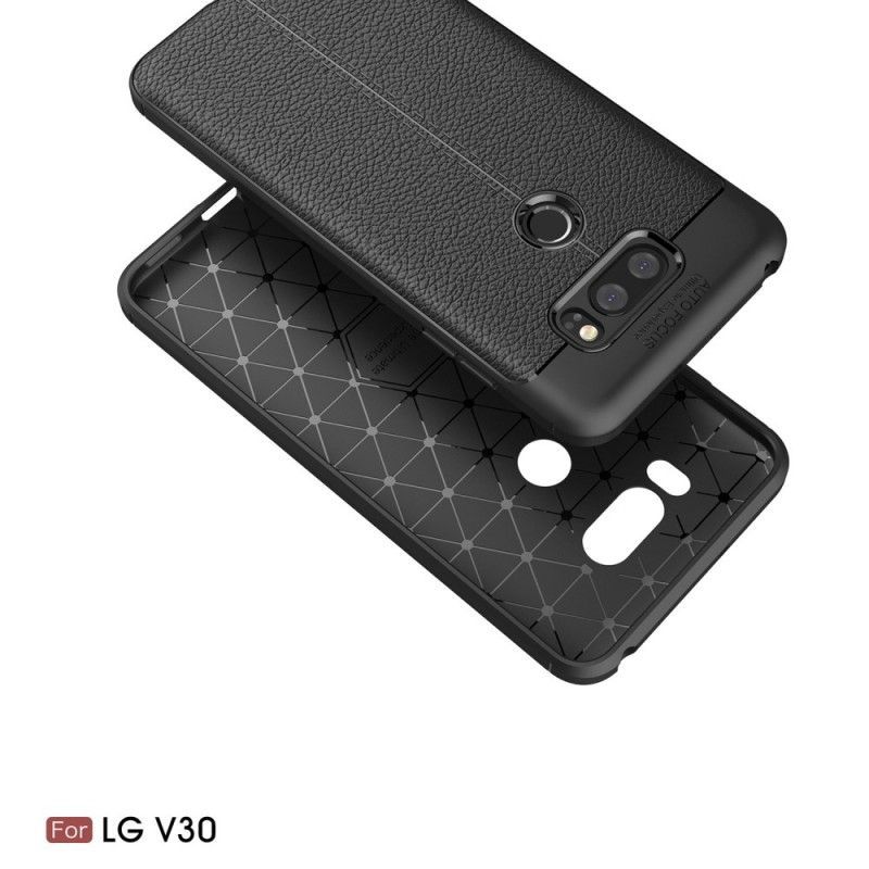 Kryt Lg V30 Litchi S Dvojitým Koženým Efektem