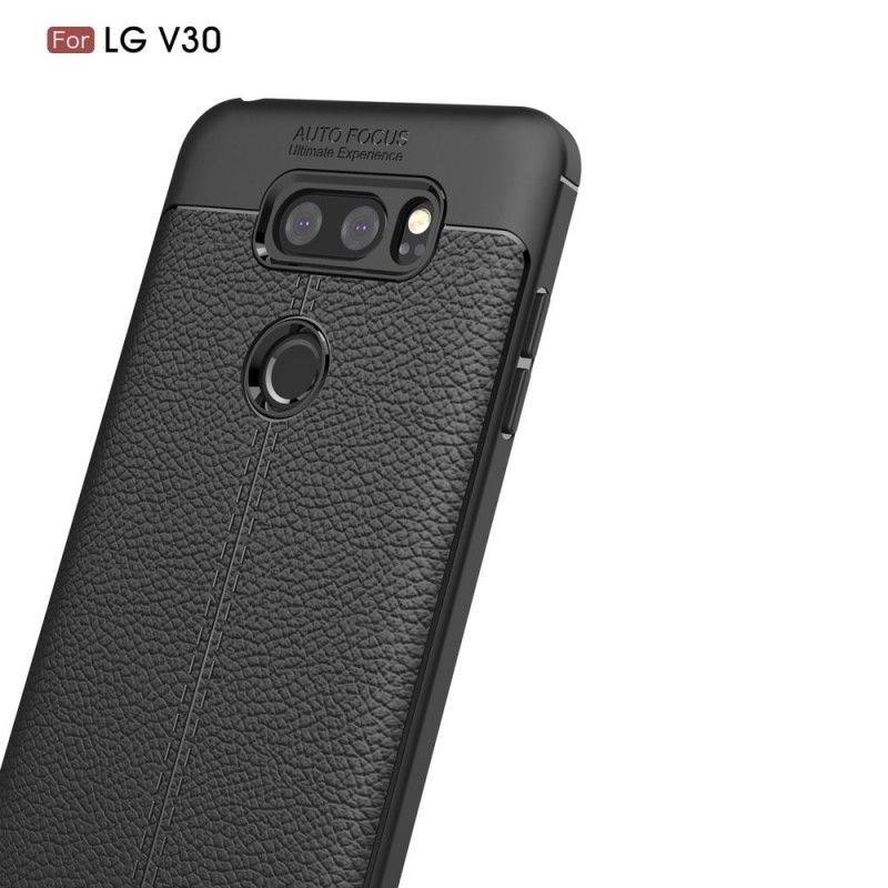 Kryt Lg V30 Litchi S Dvojitým Koženým Efektem