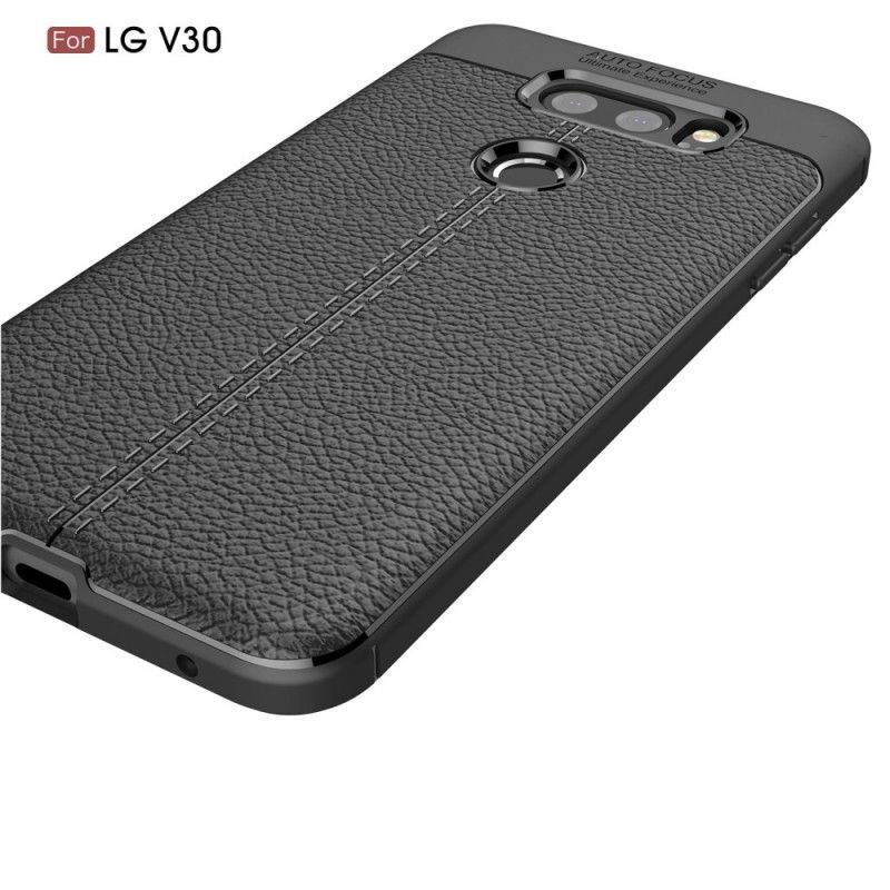 Kryt Lg V30 Litchi S Dvojitým Koženým Efektem