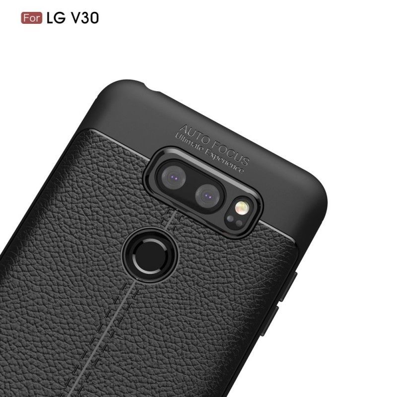 Kryt Lg V30 Litchi S Dvojitým Koženým Efektem