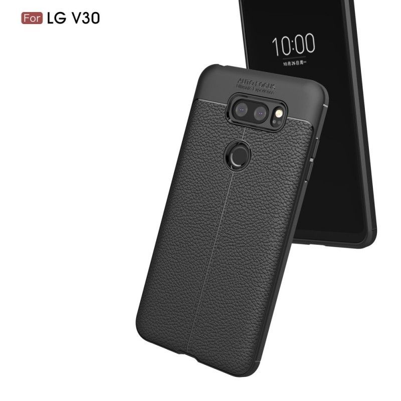 Kryt Lg V30 Litchi S Dvojitým Koženým Efektem