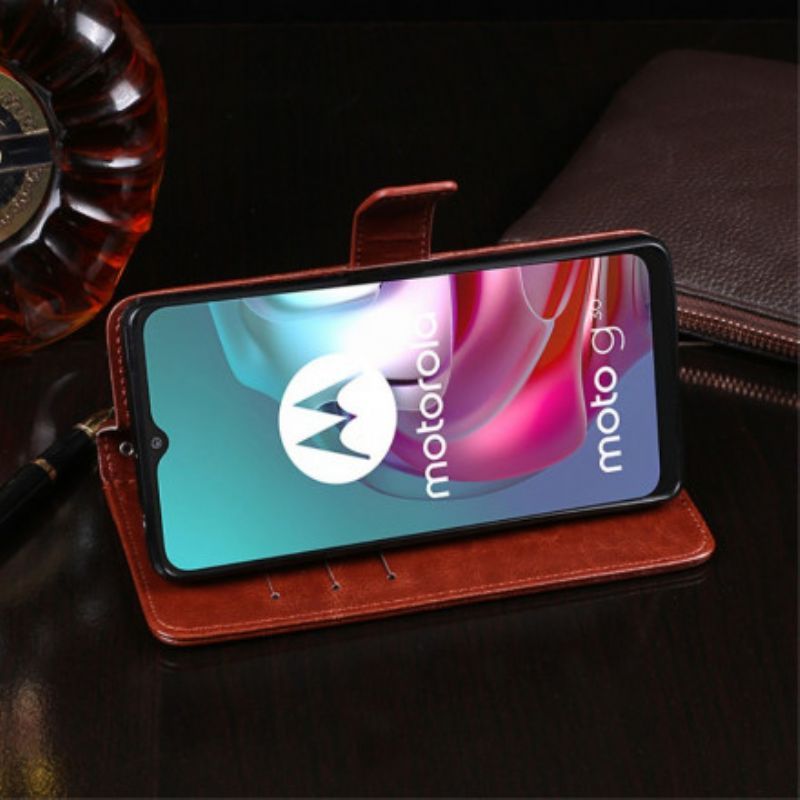 Kryt Moto G30 / Moto G10 Umělá Kůže Idewei