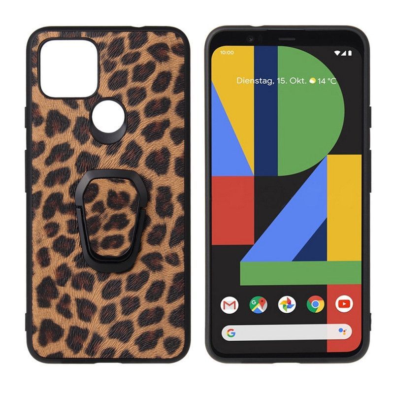 Kryt Na Google Pixel 4a 5g Leopardí Styl Držáku Prstenu