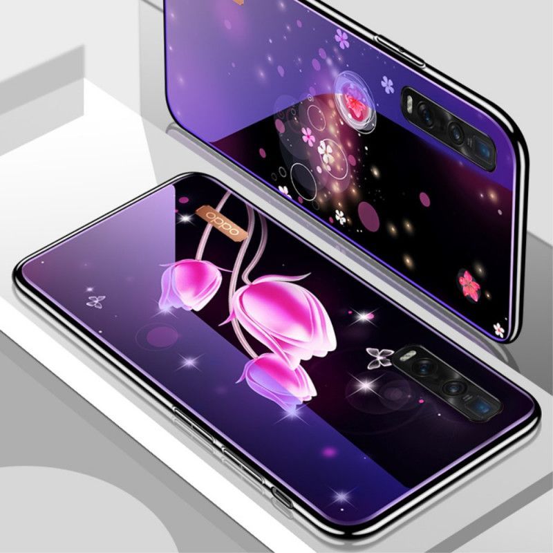 Kryt Na Oppo Find X2 Pro Tvrzené Sklo A Květinový Silikon