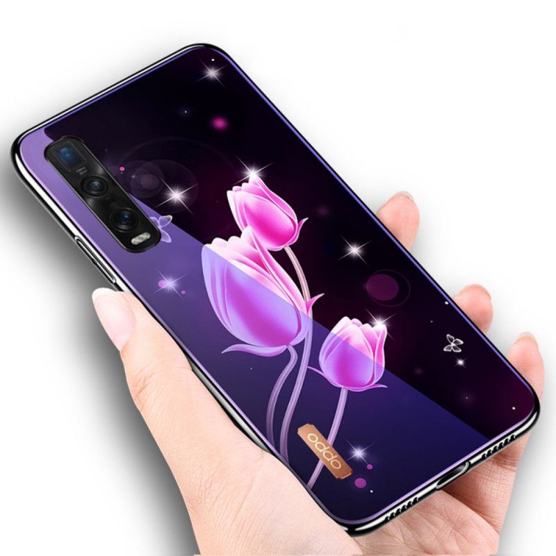 Kryt Na Oppo Find X2 Pro Tvrzené Sklo A Květinový Silikon