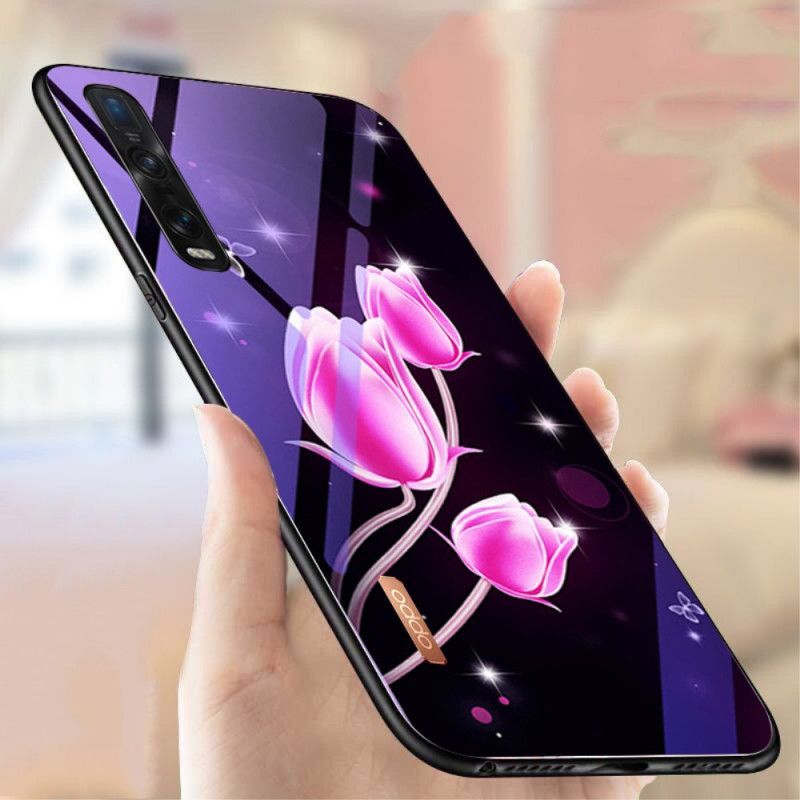 Kryt Na Oppo Find X2 Pro Tvrzené Sklo A Květinový Silikon