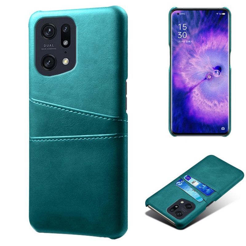 Kryt Na Oppo Find X5 Pro Kožený Držák Karet S Efekty