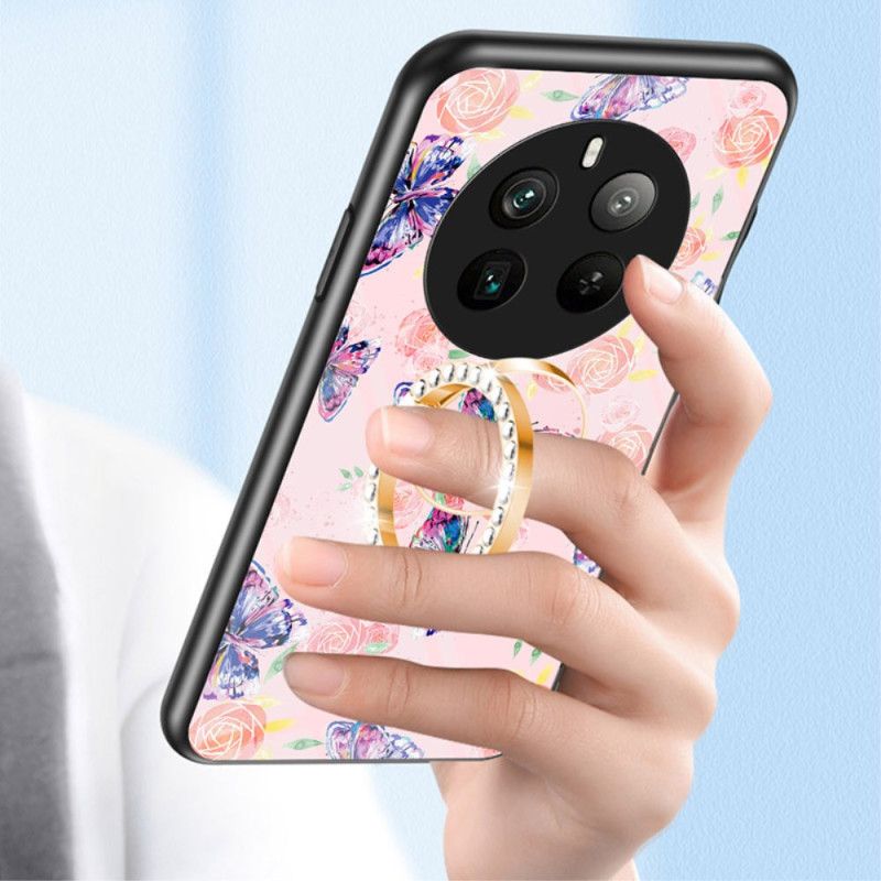 Kryt Na Realme 12 Pro / 12 Pro Plus Kruhová Podpěra Z Tvrzeného Skla Butterfly Series