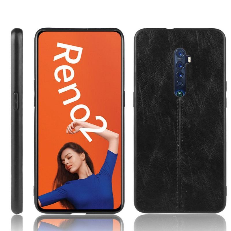 Kryt Oppo Reno 2 Styl Koženého Prošívání