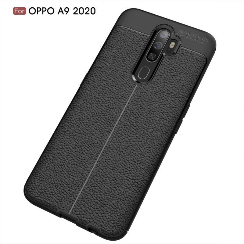 Oppo A9 2020 / A5 2010 Dvouřadé Kožené Pouzdro S Liči