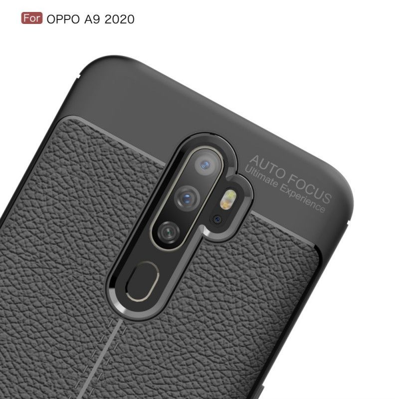 Oppo A9 2020 / A5 2010 Dvouřadé Kožené Pouzdro S Liči