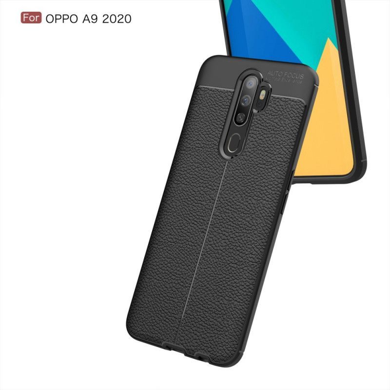 Oppo A9 2020 / A5 2010 Dvouřadé Kožené Pouzdro S Liči