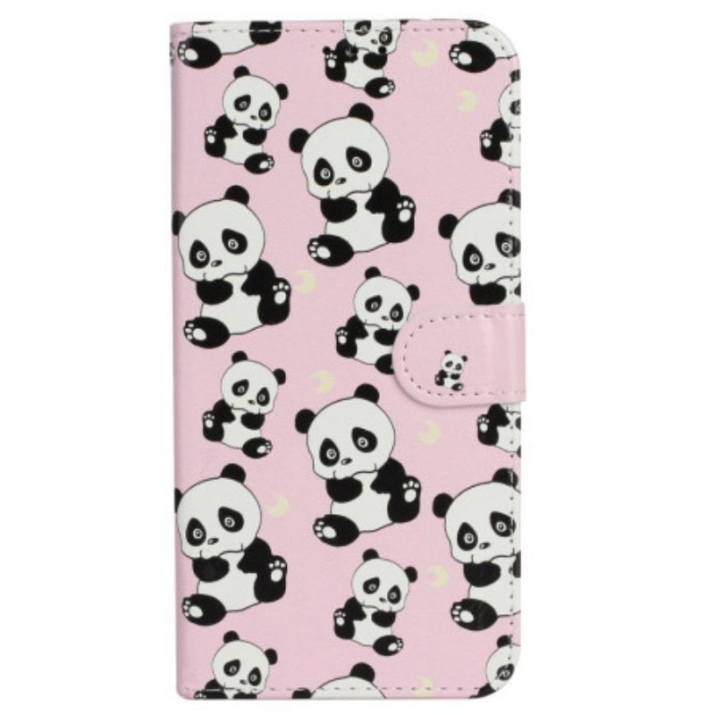 Peněženková Pouzdra Motorola Edge 50 Pandas Premium