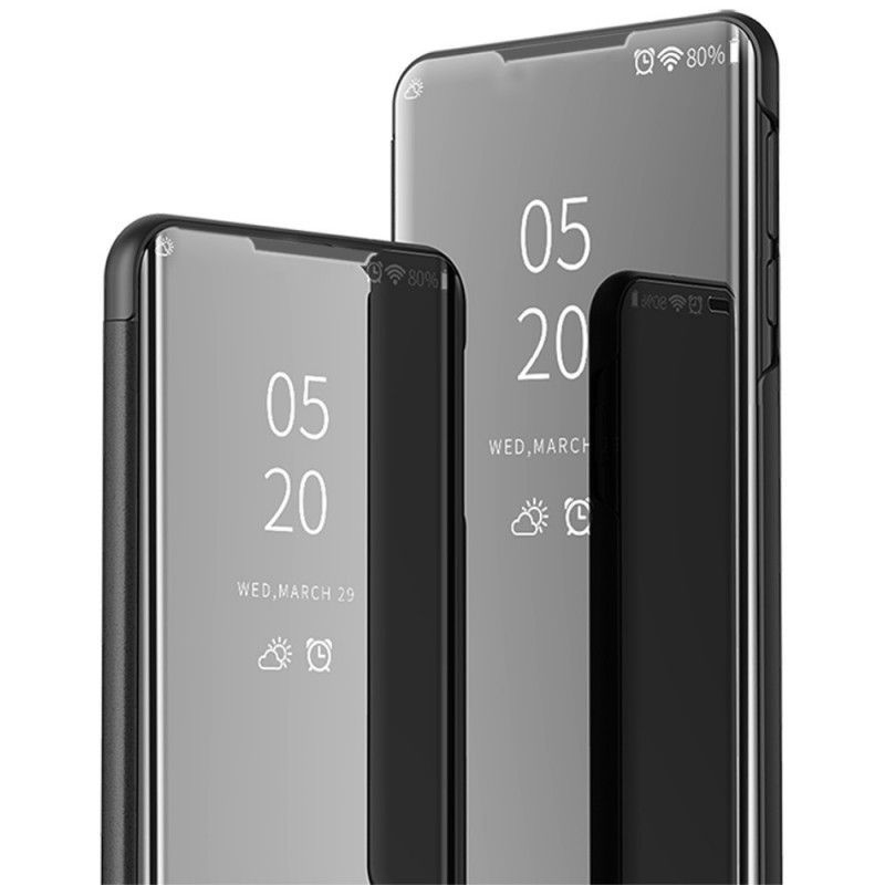 Pohledový Kryt Kryt Na Realme C11 Zrcadlo A Imitace Kůže