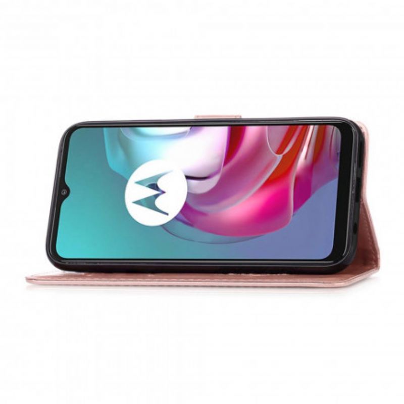 Potah Moto G30 / Moto G10 Lapač Snů S Koženým Efektem