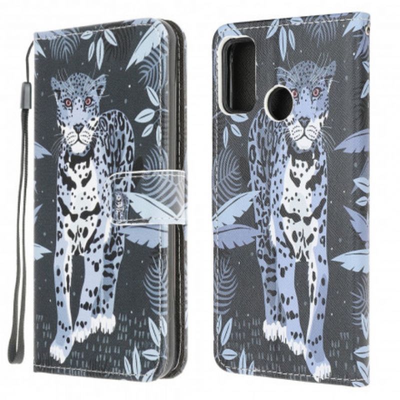 Potah Moto G30 / Moto G10 Leopard S Popruhem