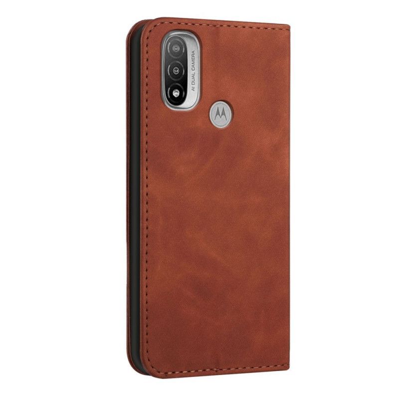 Vyklápěcí Kryt Moto E40 / E30 / E20 Kožený Styl S-design