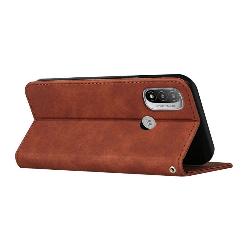 Vyklápěcí Kryt Moto E40 / E30 / E20 Kožený Styl S-design