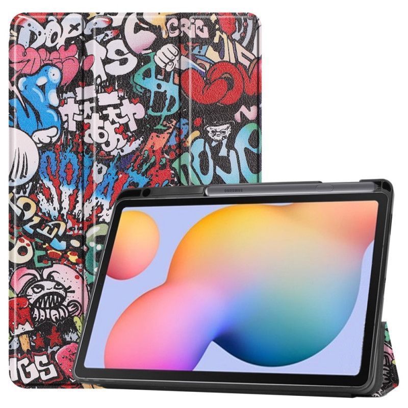 Chytré Pouzdro Kryt Samsung Galaxy Tab S6 Lite Graffiti Penál