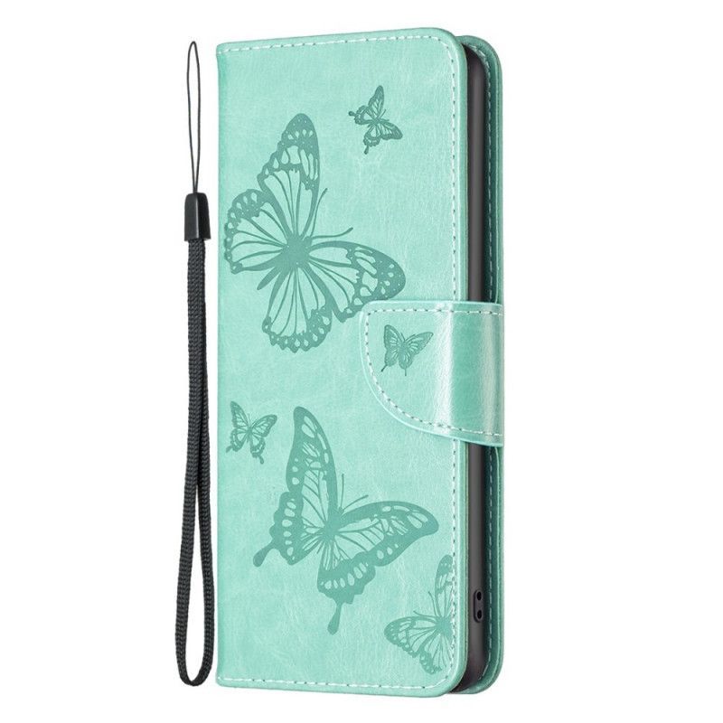 Flipové Pouzdro Na Samsung Galaxy M23 5G Na Lana Butterflies Printed Strappy