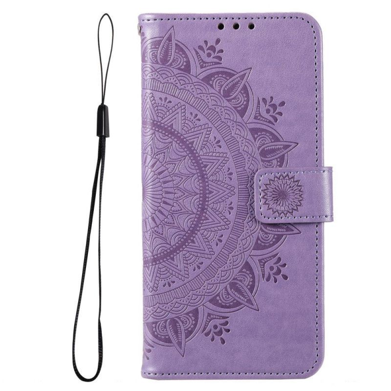 Flipové Pouzdro Na Samsung Galaxy M33 5G Na Lana Strappy Sun Mandala