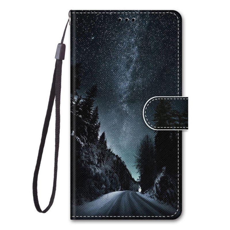 Flipové Pouzdro Na Samsung Galaxy M53 5G Na Lana Lanyard Krajina