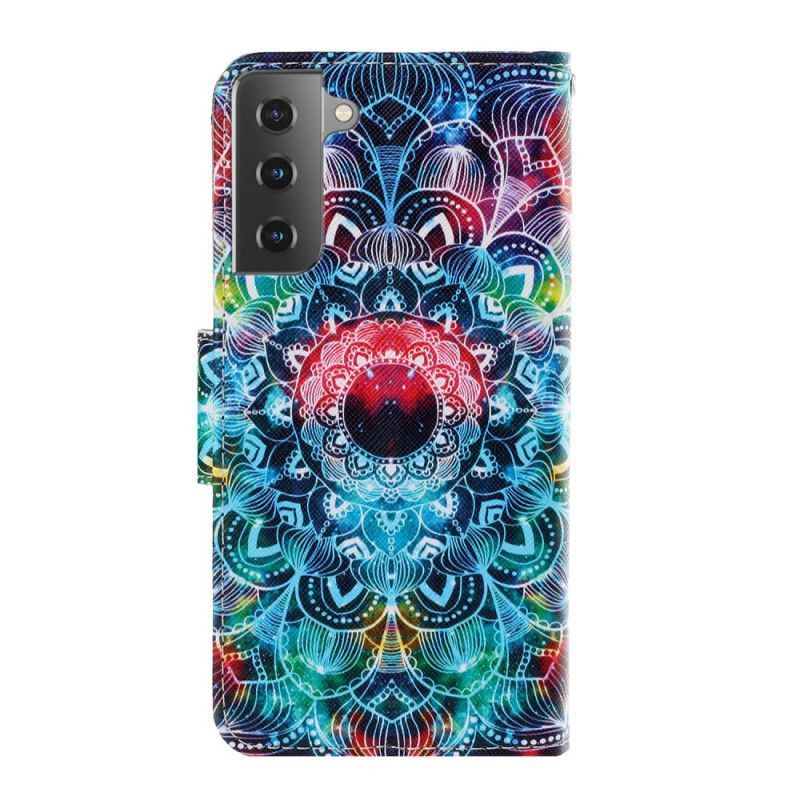 Flipové Pouzdro Na Samsung Galaxy S21 5g Okázalá Pásková Mandala