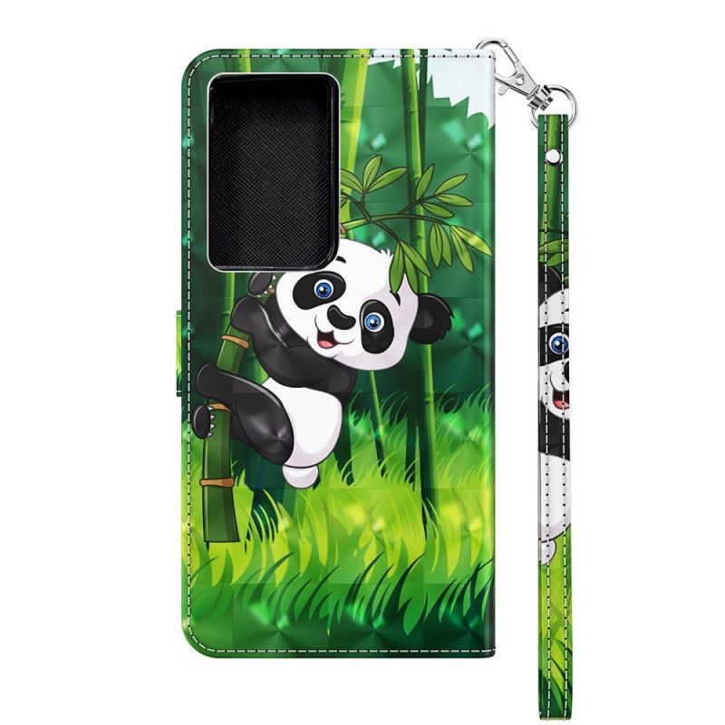 Flipové Pouzdro Na Samsung Galaxy S21 Ultra 5g Panda A Bambus