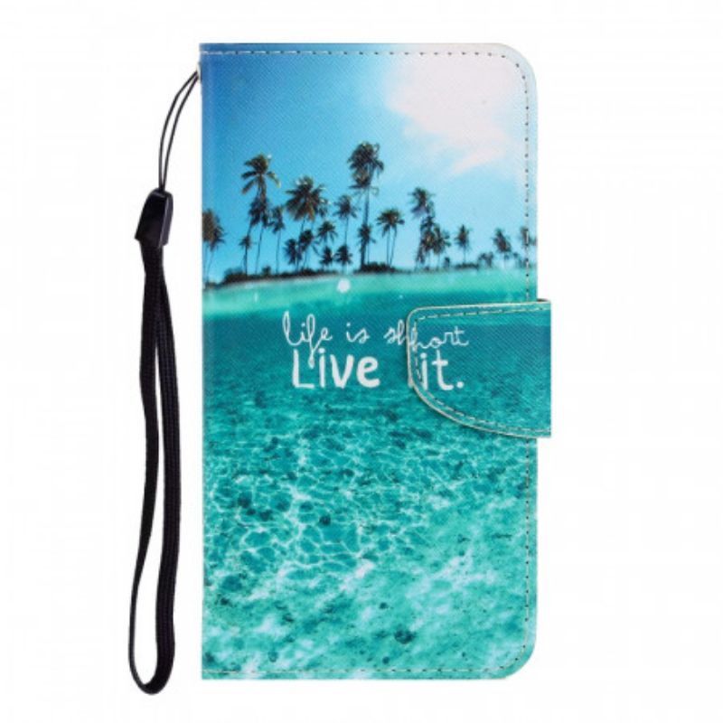 Flipové Pouzdro Na Samsung Galaxy S22 Ultra 5G Na Lana Live It At Lanyard