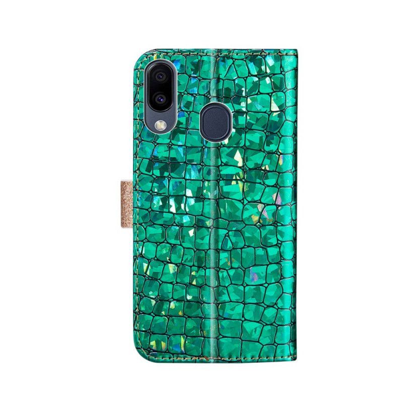 Flipové Pouzdro Samsung Galaxy A20e Kroko Diamanty