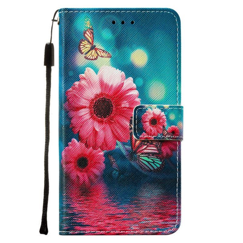 Flipové Pouzdro Samsung Galaxy M11 Květina A Motýli