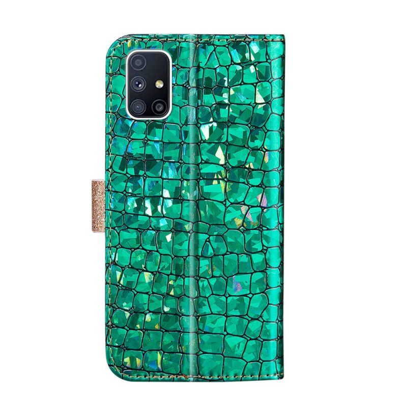 Flipové Pouzdro Samsung Galaxy M51 Kroko Diamanty