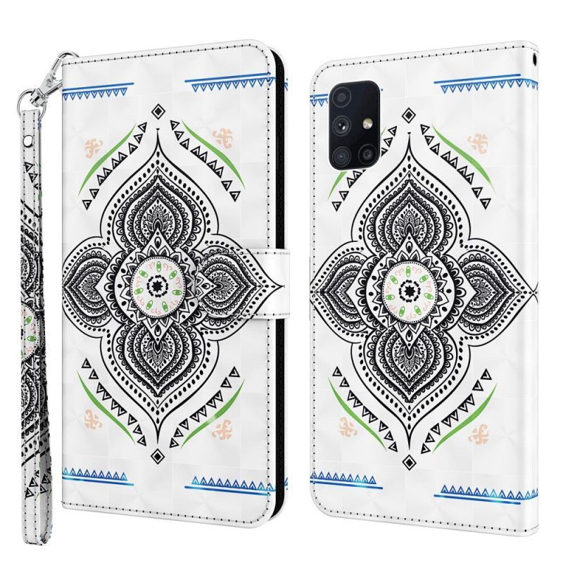 Flipové Pouzdro Samsung Galaxy M51 Mandala Světelných Bodů Se Šňůrkou