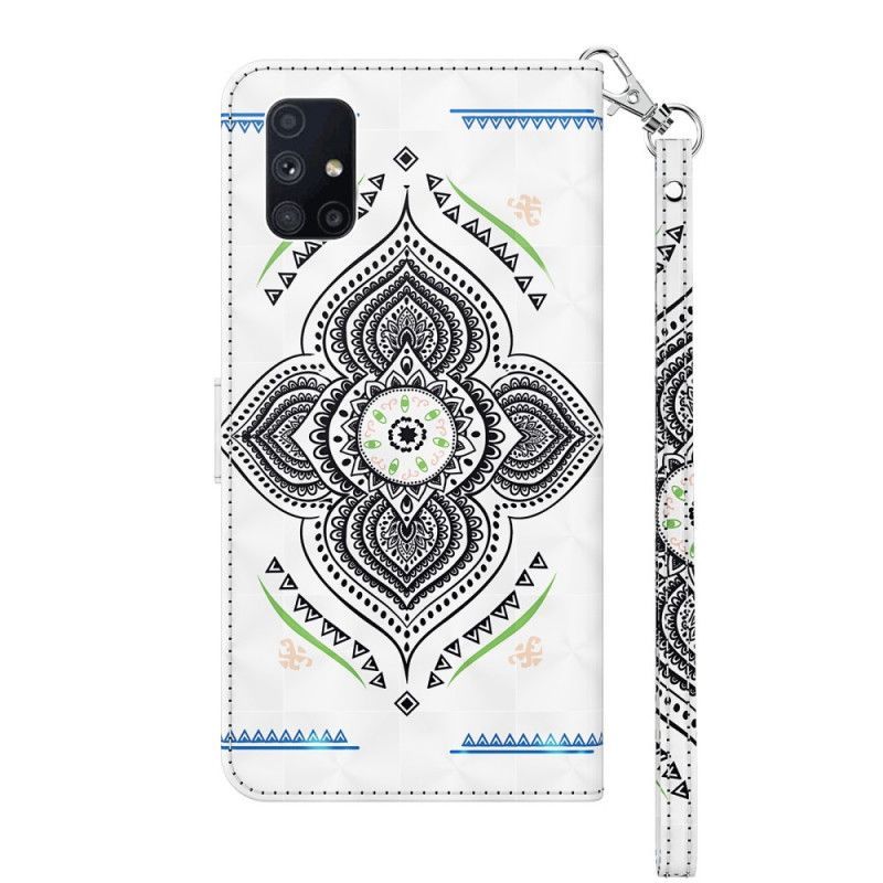 Flipové Pouzdro Samsung Galaxy M51 Mandala Světelných Bodů Se Šňůrkou