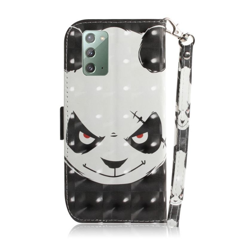 Flipové Pouzdro Samsung Galaxy Note 20 Rozzlobená Panda S Popruhem