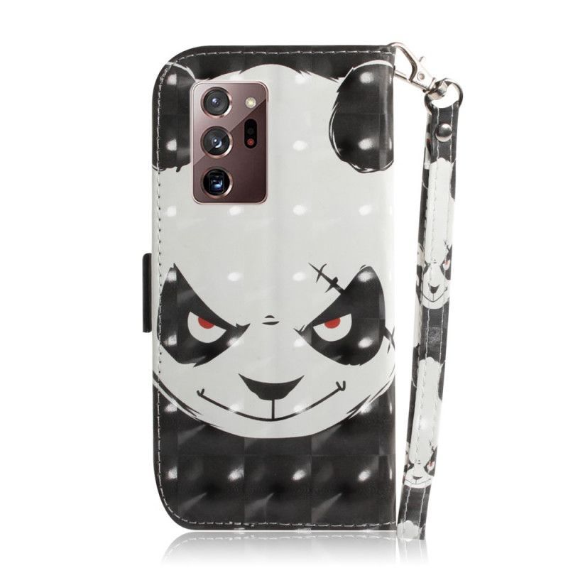 Flipové Pouzdro Samsung Galaxy Note 20 Ultra Rozzlobená Panda S Popruhem