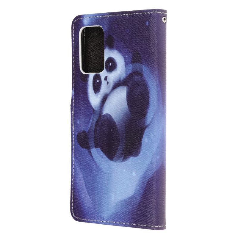 Flipové Pouzdro Samsung Galaxy Note 20 Vesmírná Panda S Popruhem