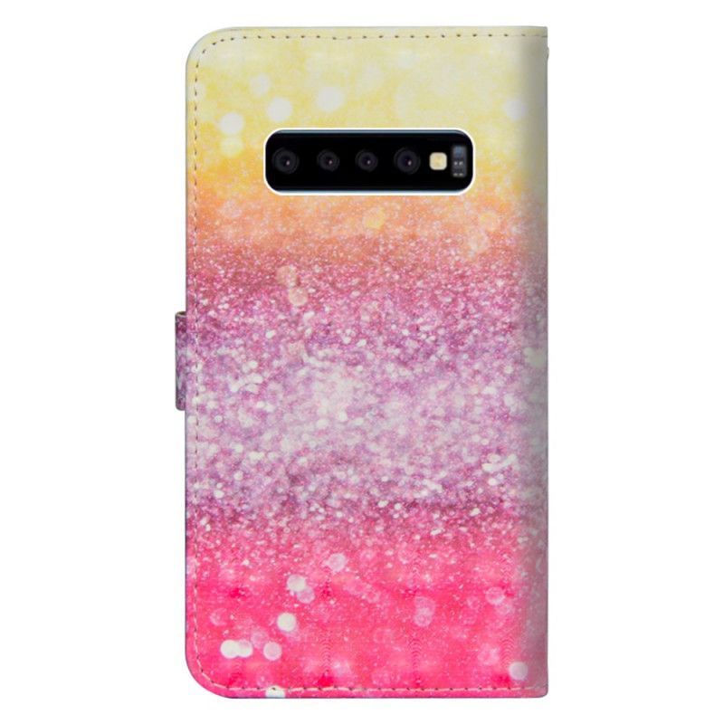 Flipové Pouzdro Samsung Galaxy S10 5g Purpurový Třpytivý Gradient