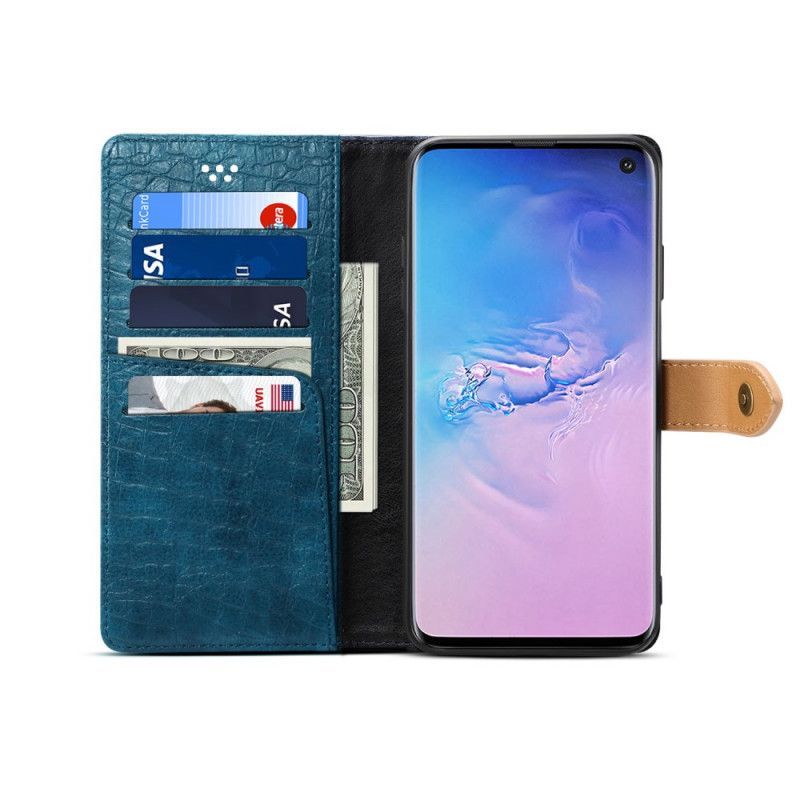 Flipové Pouzdro Samsung Galaxy S10 Krokodýl A Pás