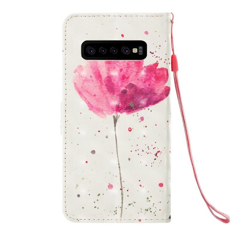 Flipové Pouzdro Samsung Galaxy S10 Plus Akvarelový Mák