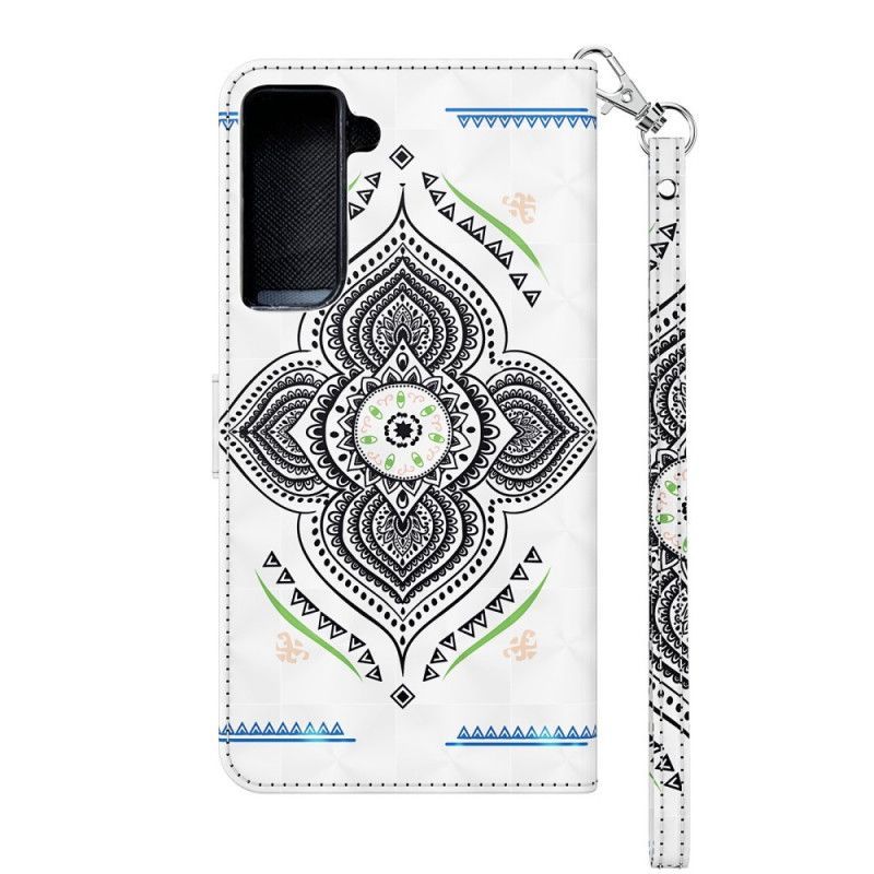 Flipové Pouzdro Samsung Galaxy S21 5g Mandala Světelných Bodů Se Šňůrkou