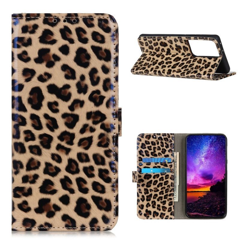 Flipové Pouzdro Samsung Galaxy S21 Ultra 5g Obyčejný Leopard