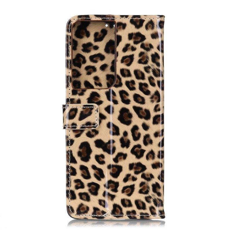 Flipové Pouzdro Samsung Galaxy S21 Ultra 5g Obyčejný Leopard