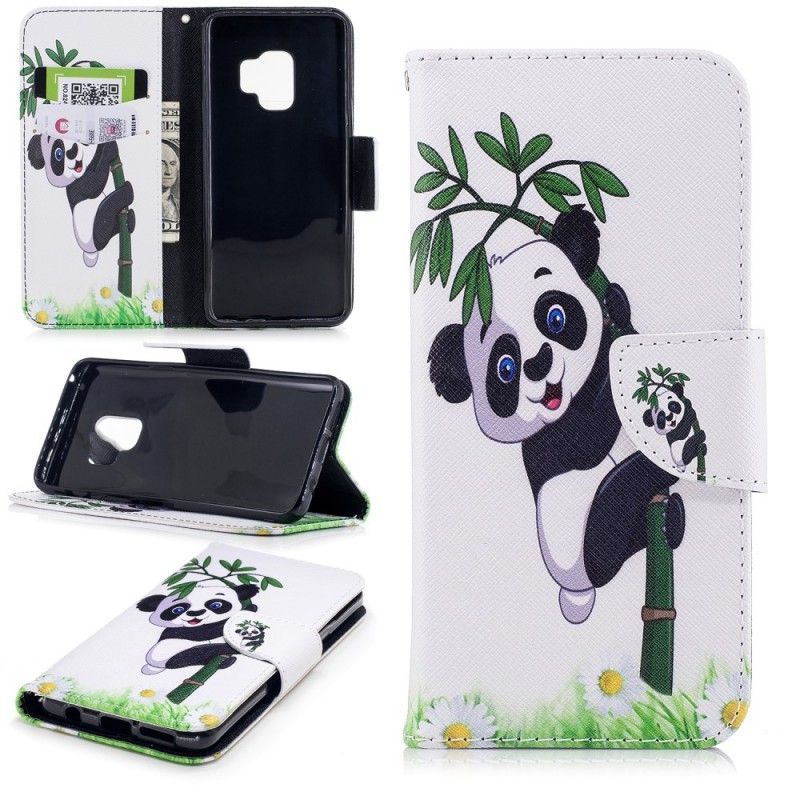 Flipové Pouzdro Samsung Galaxy S9 Panda Na Bambusu