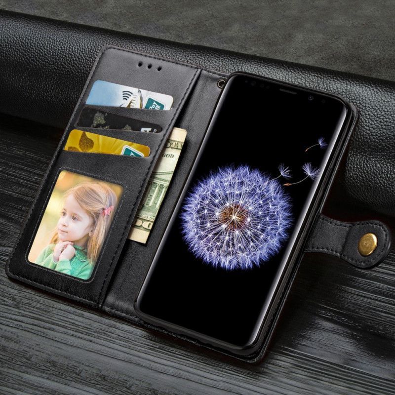 Flipové Pouzdro Samsung Galaxy S9 Umělá Kůže A Vintage Spona