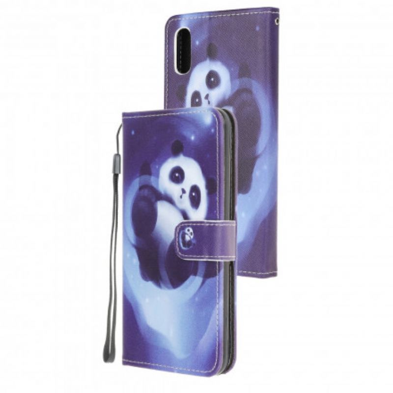 Flipové Pouzdro Samsung Galaxy Xcover 5 Vesmírná Panda S Popruhem