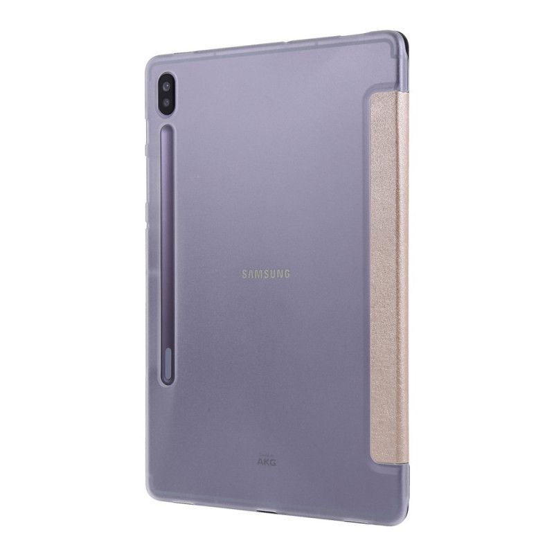 Inteligentní Pouzdro Kryt Samsung Galaxy Tab S7 Plus Textura Umělé Kůže S Hedvábím