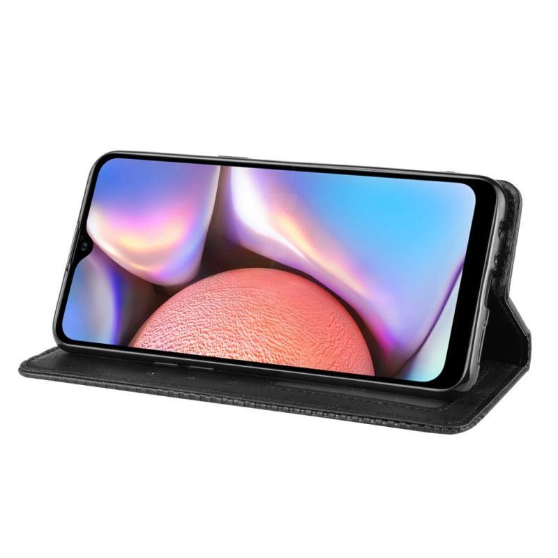 Kožené Pouzdro Folio Na Samsung Galaxy A10s Stylizovaný Vintage Kožený Efekt